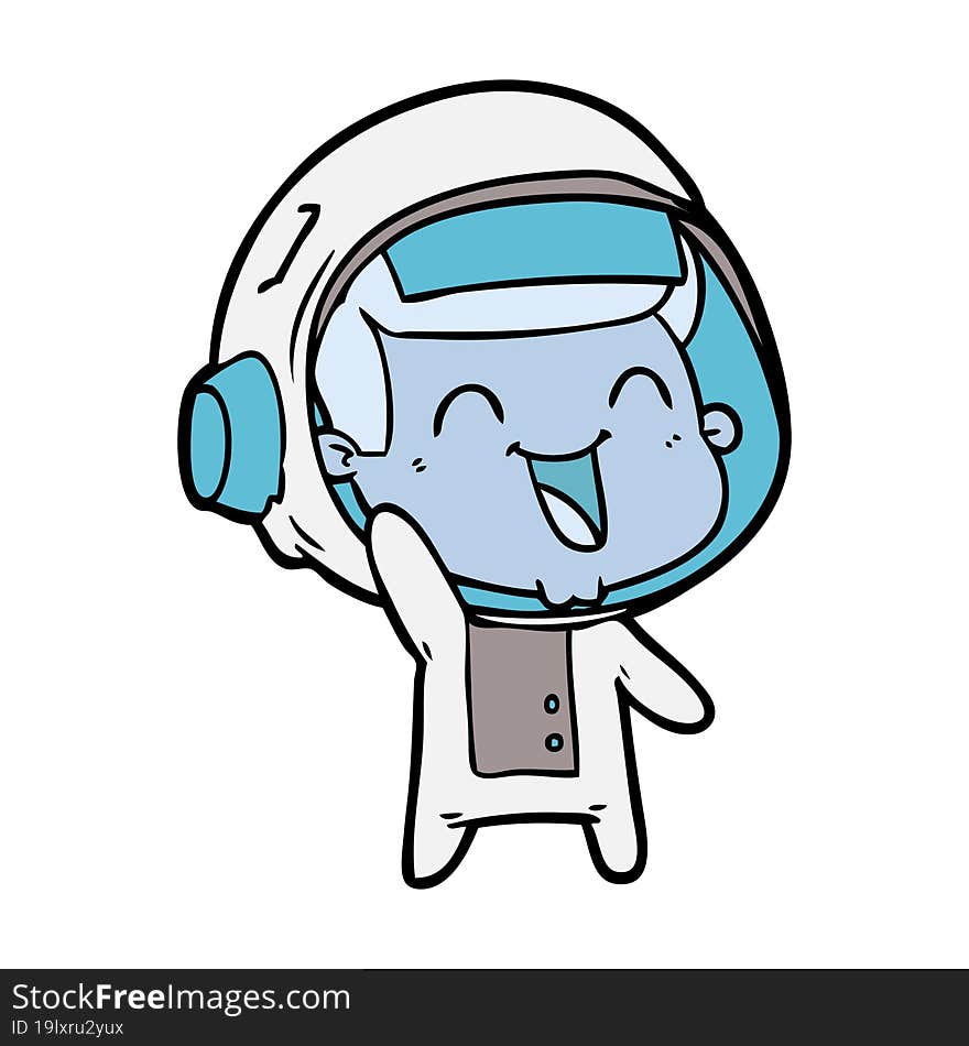 happy cartoon astronaut. happy cartoon astronaut