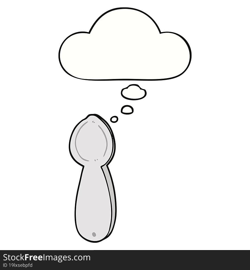 cartoon spoon and thought bubble