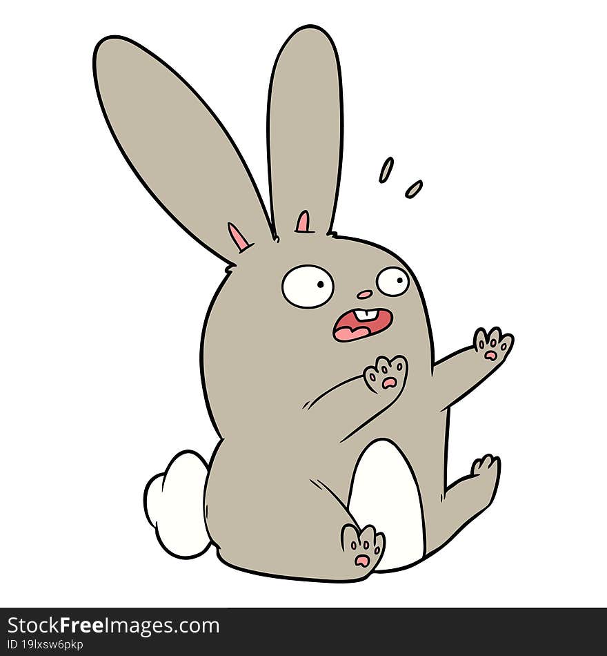 cartoon startled rabbit. cartoon startled rabbit