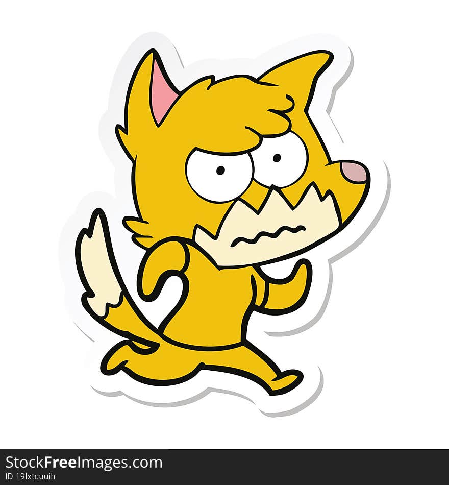 sticker of a cartoon annoyed fox