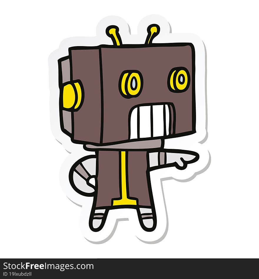 sticker of a cartoon robot