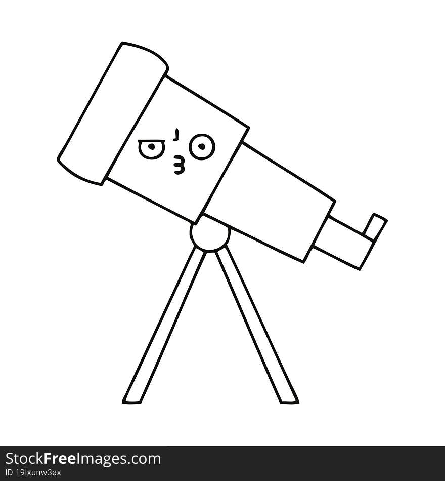 line drawing cartoon telescope