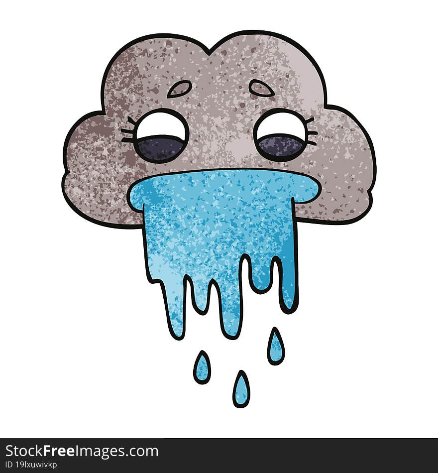 cartoon doodle rain cloud