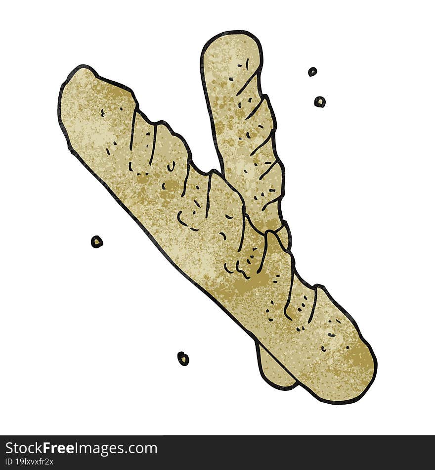 Textured Cartoon Baguette