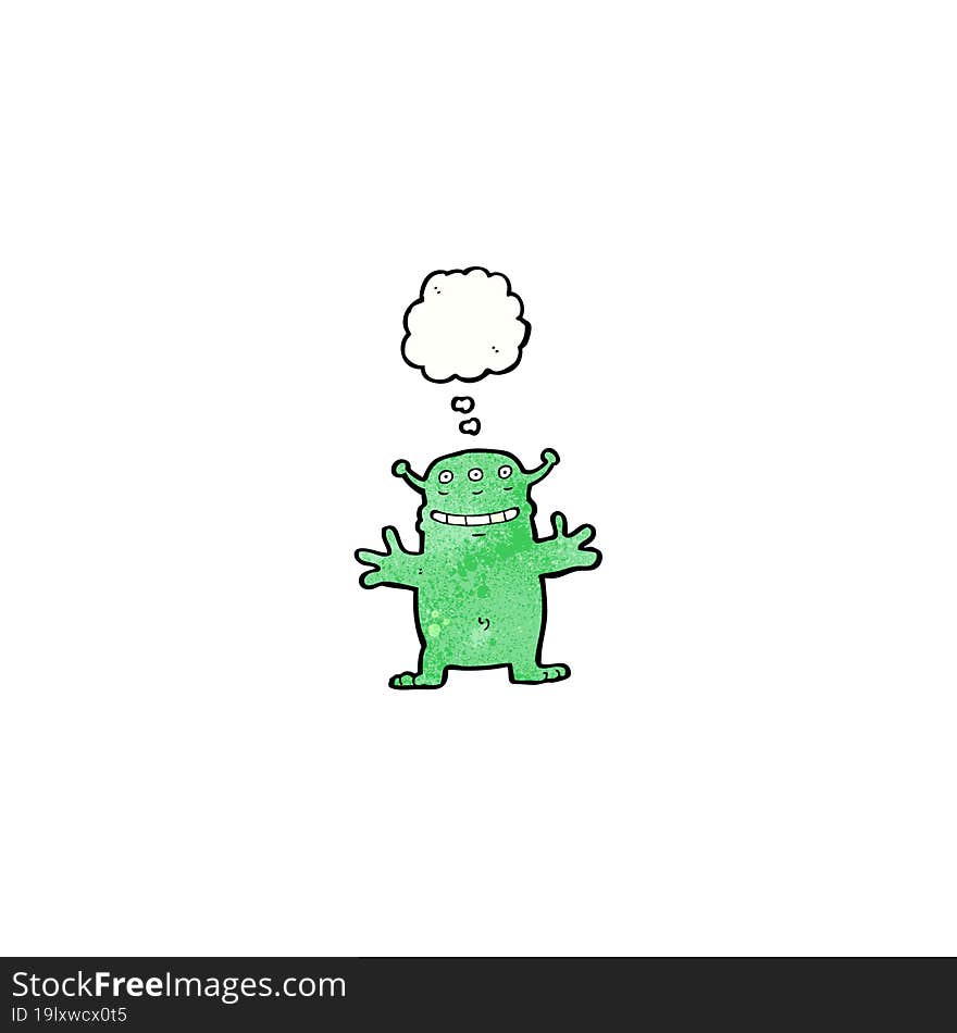 Cartoon Grinning Alien