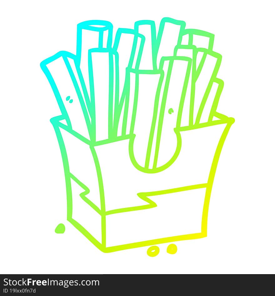 Cold Gradient Line Drawing Junk Food Fries