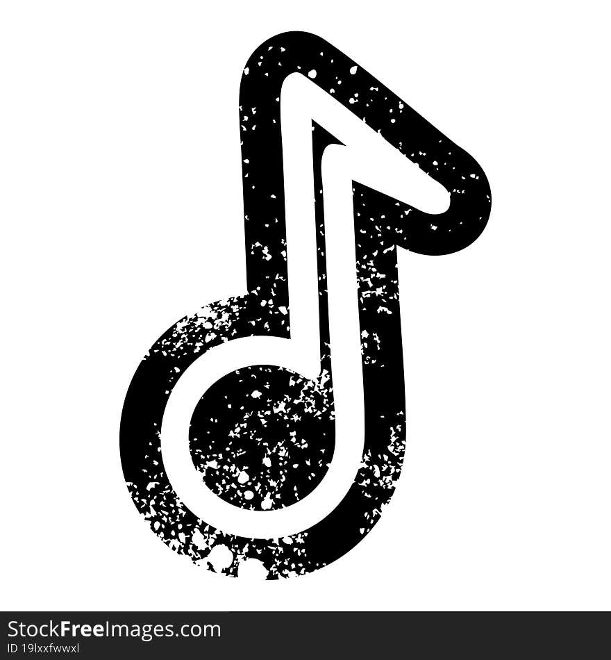 musical note distressed icon