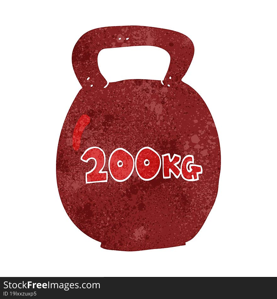 retro cartoon 200kg kettle bell