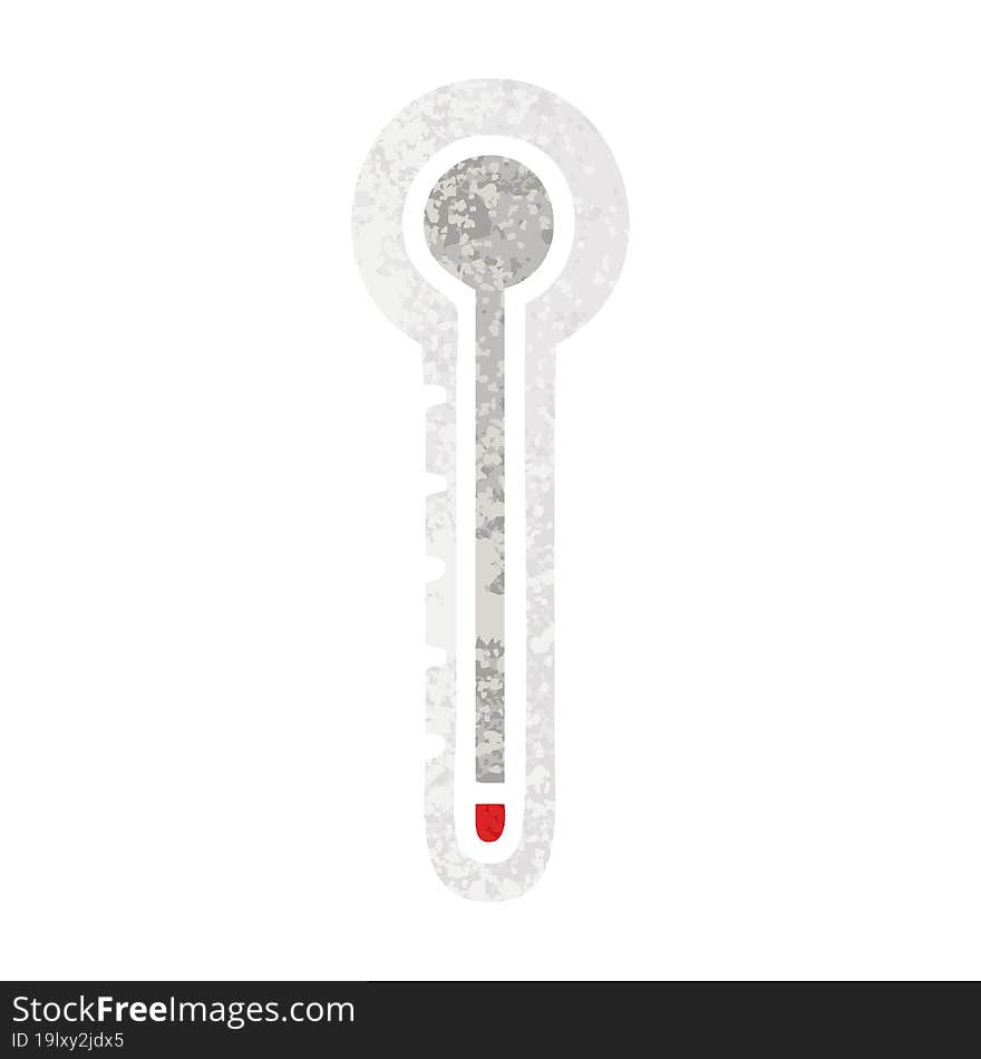 retro illustration style cartoon glass thermometer