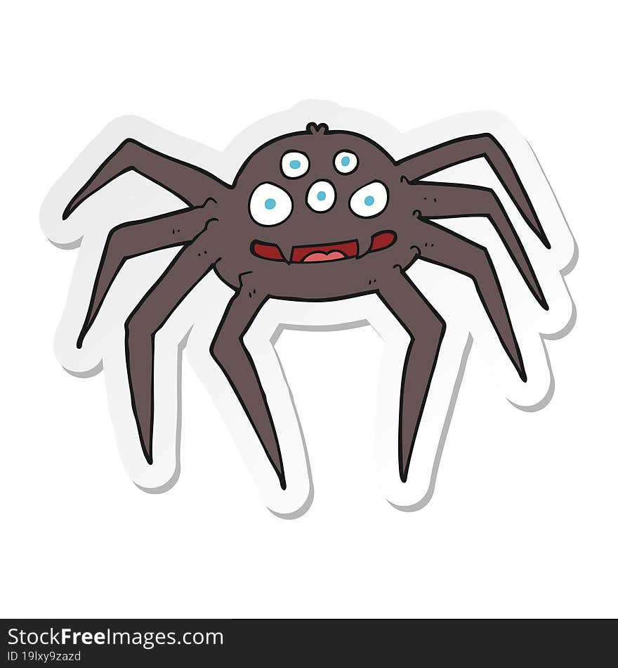 Sticker Of A Cartoon Spider