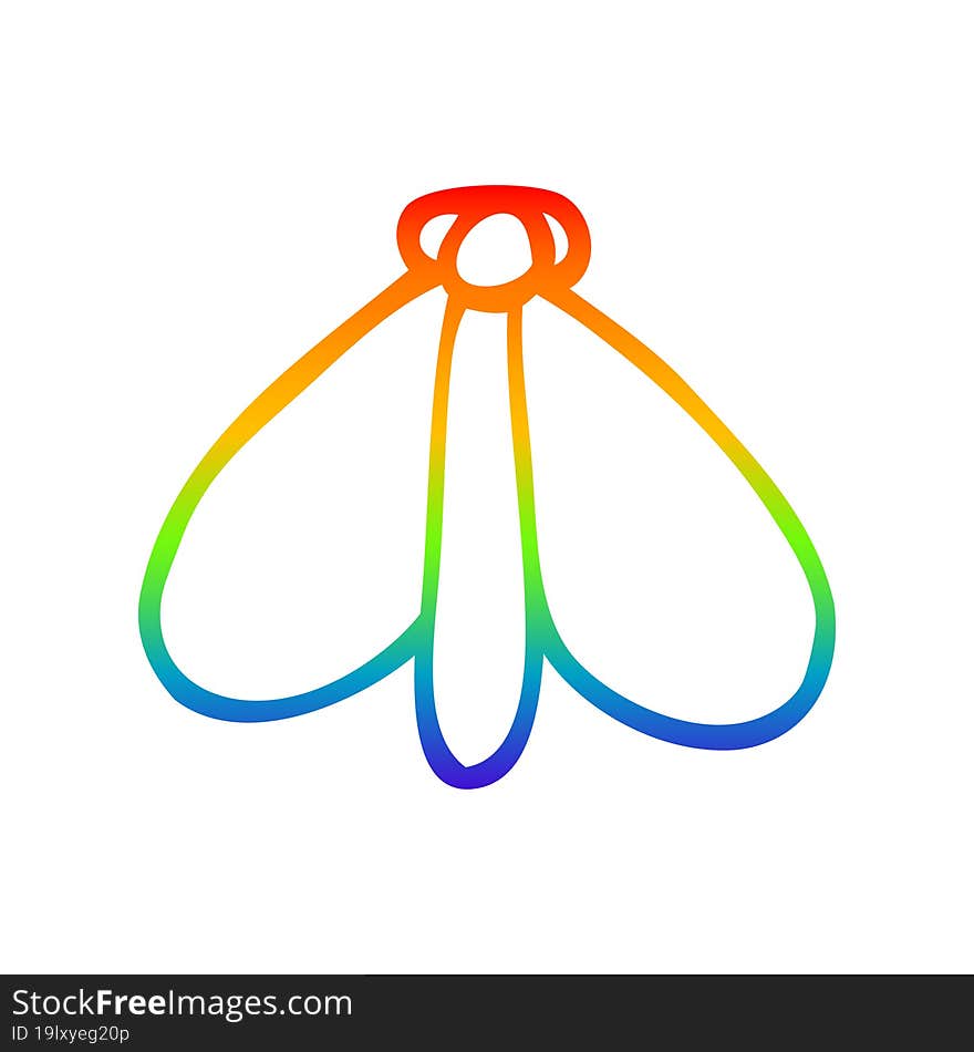 rainbow gradient line drawing cartoon still moth