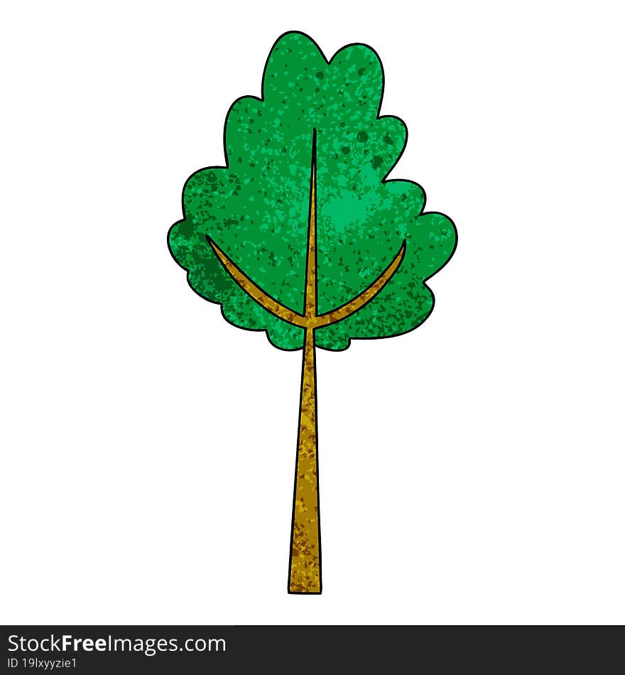 hand drawn quirky cartoon tree. hand drawn quirky cartoon tree