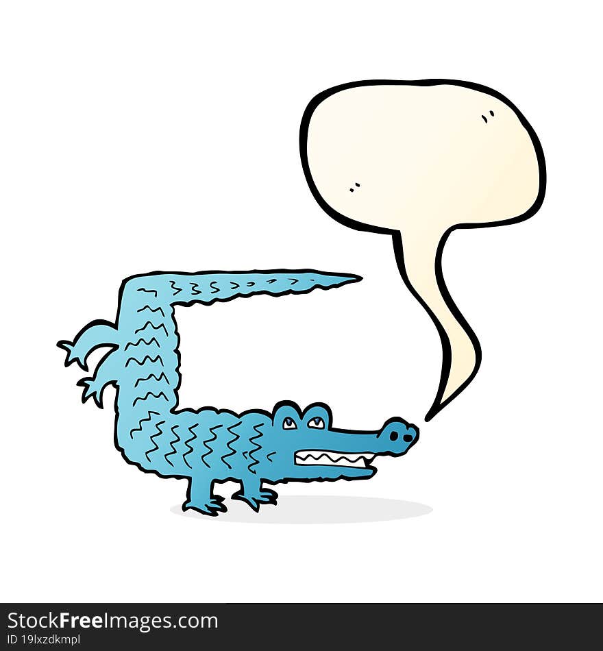 cartoon crocodile with speech bubble