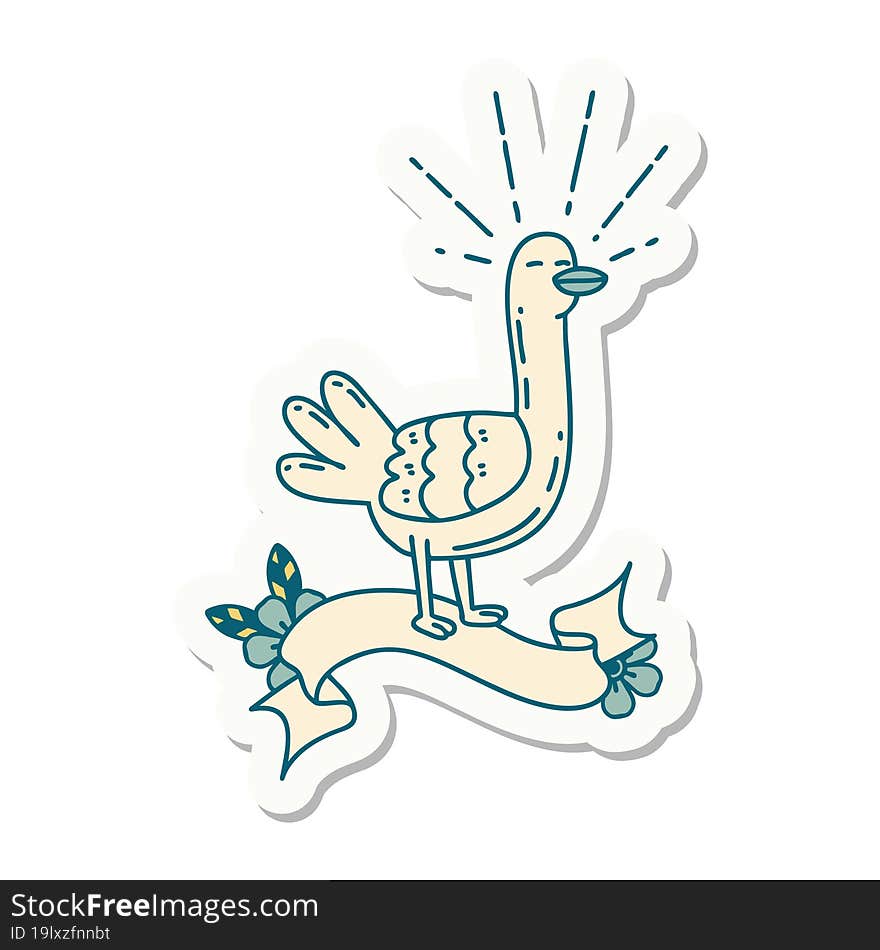 sticker of tattoo style sea bird