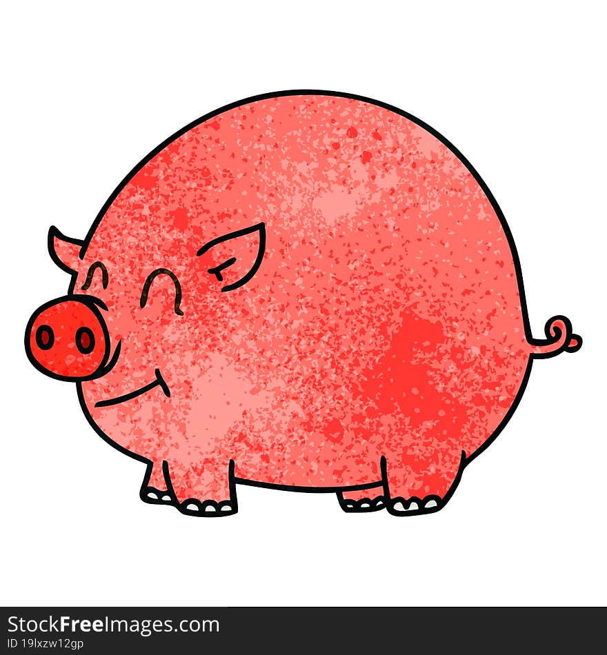 quirky hand drawn cartoon pig