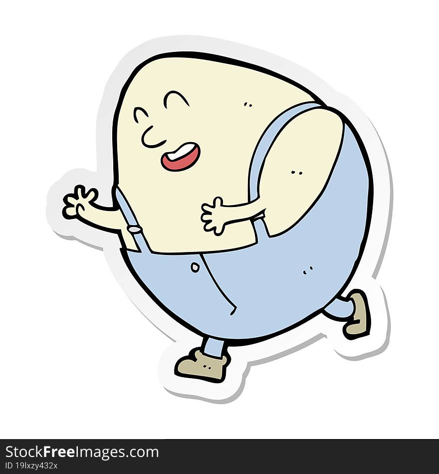 Sticker Of A Cartoon Humpty Dumpty Egg Character