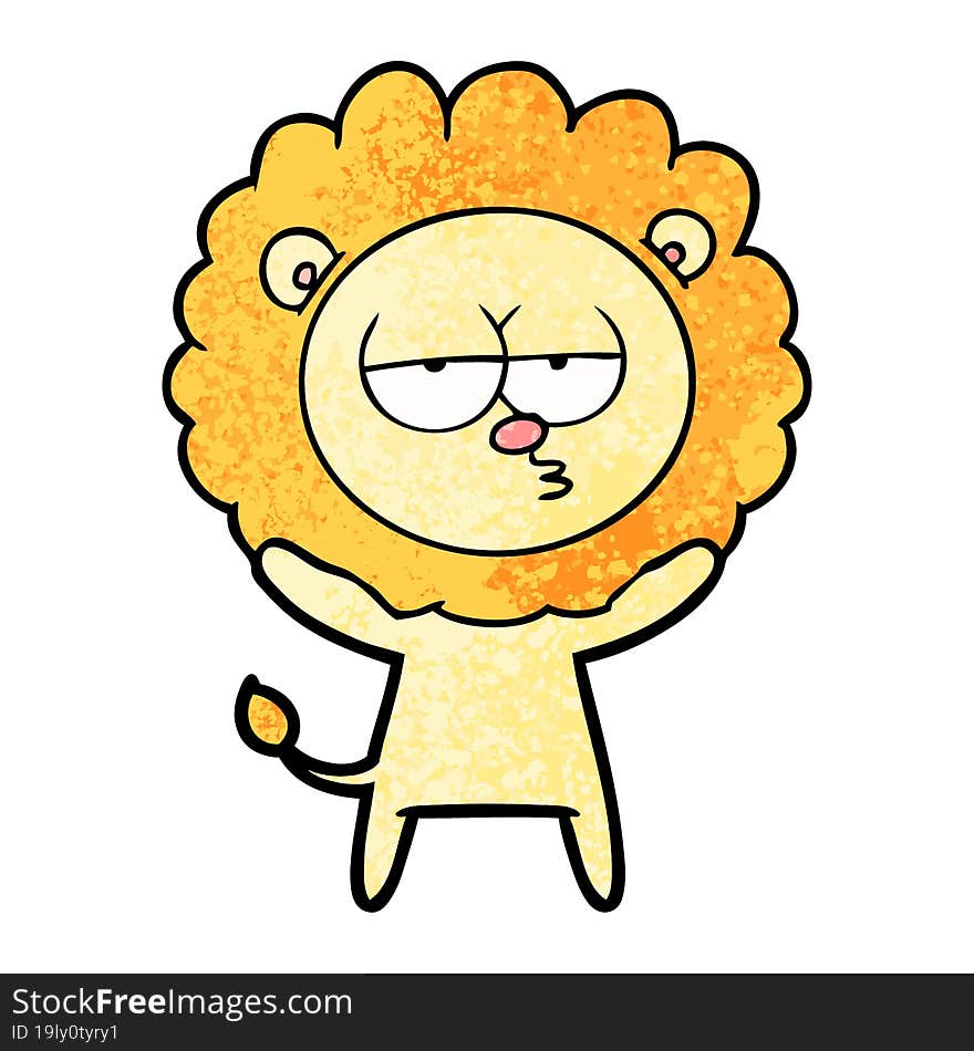 cartoon bored lion. cartoon bored lion