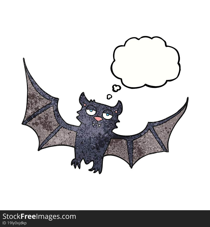 thought bubble textured cartoon halloween bat