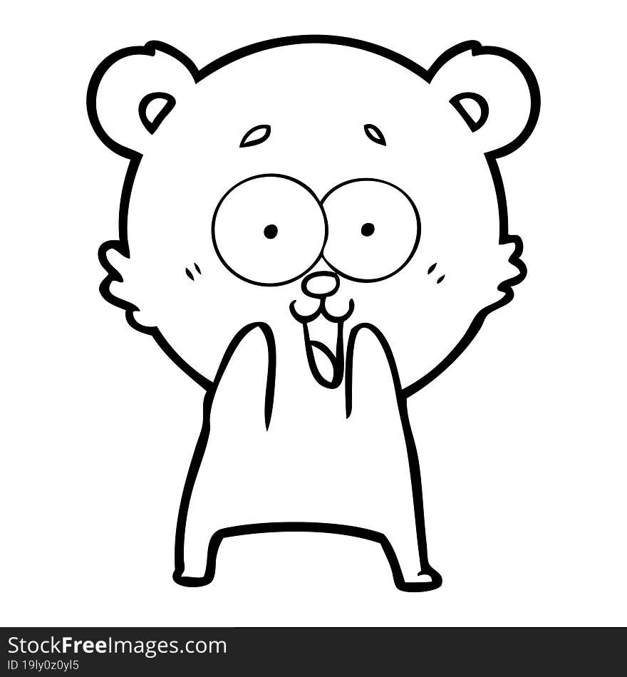 excited teddy bear cartoon. excited teddy bear cartoon