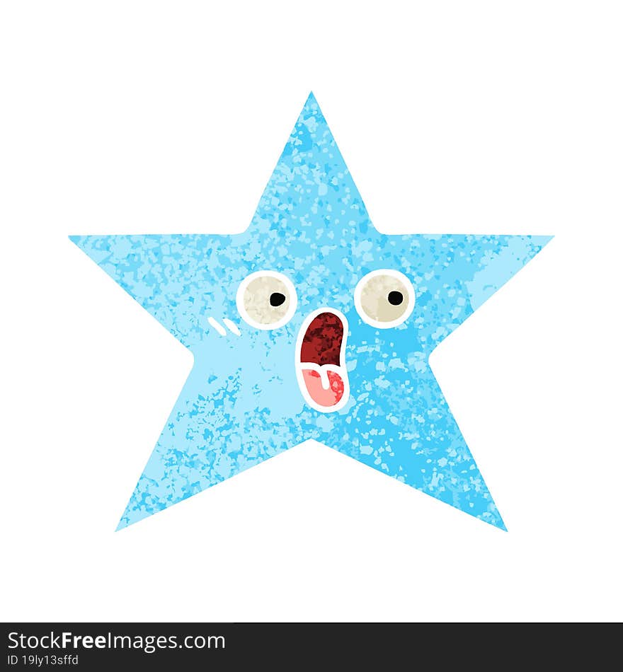 retro illustration style cartoon of a star fish