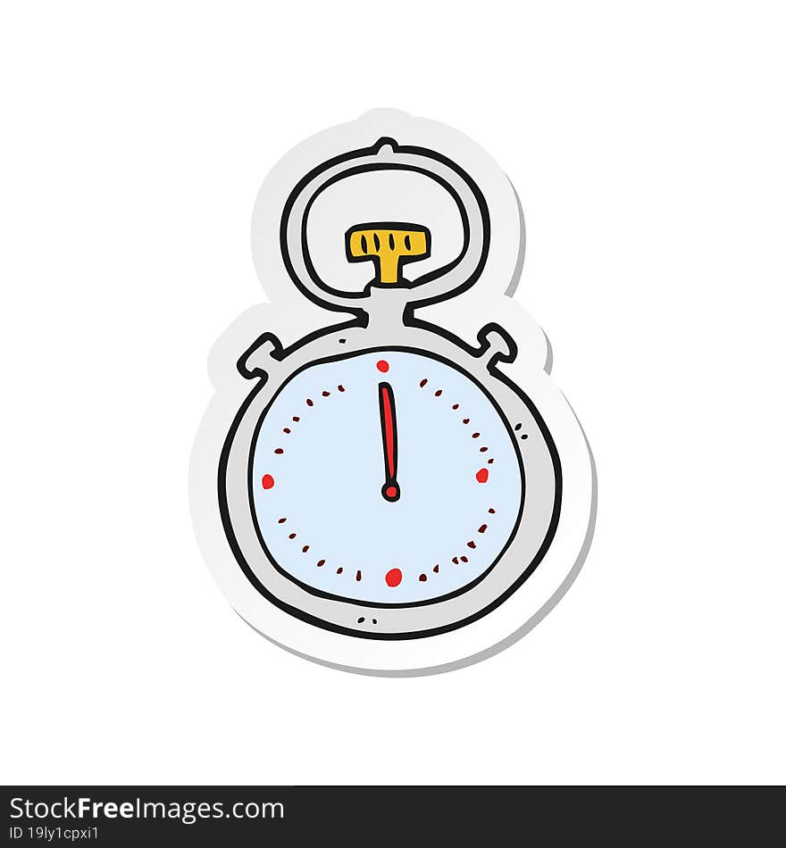 sticker of a cartoon stop watch