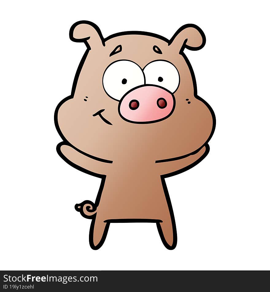 happy cartoon pig. happy cartoon pig