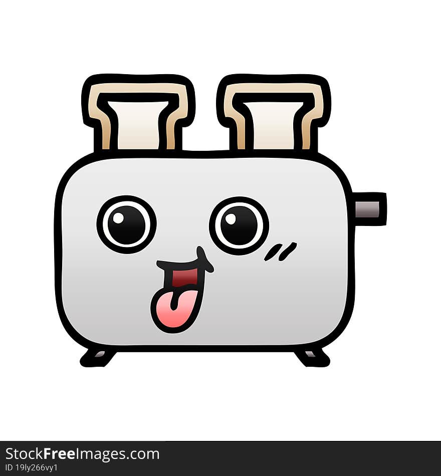 Gradient Shaded Cartoon Of A Toaster