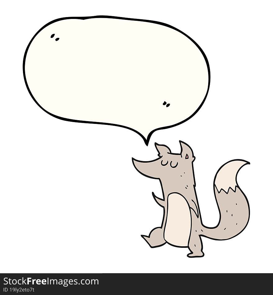 speech bubble cartoon little wolf