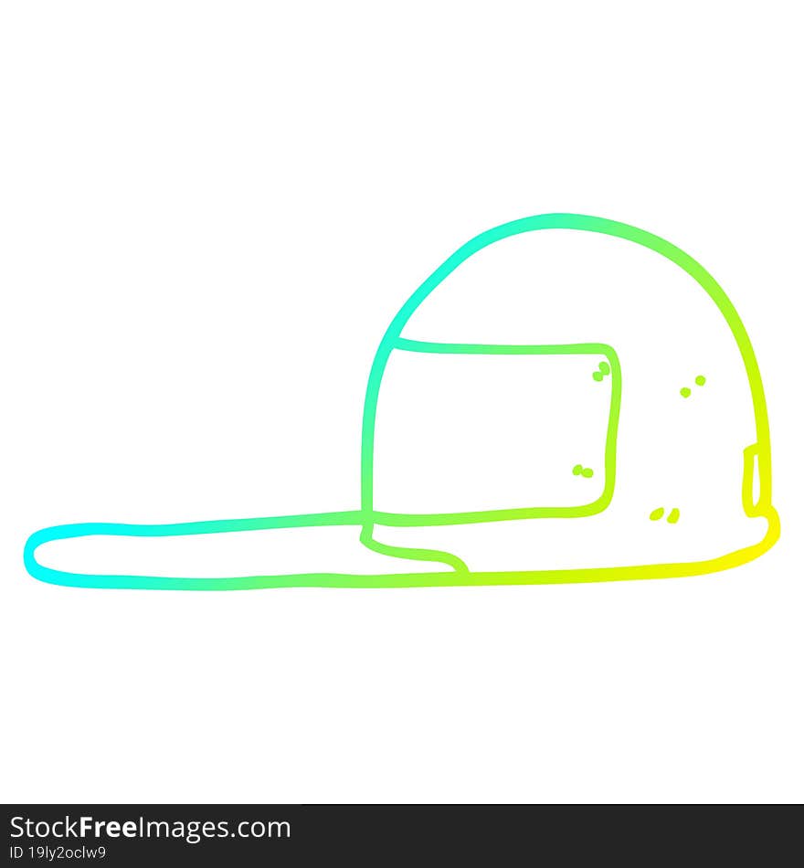 cold gradient line drawing cartoon cap