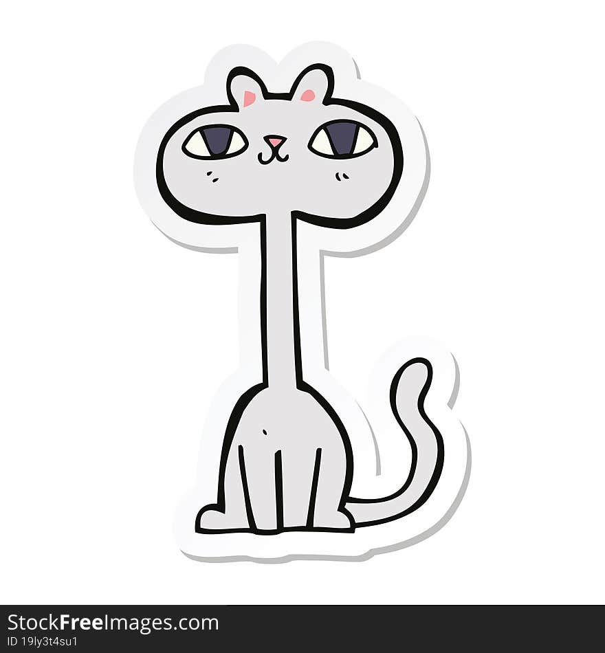 sticker of a cartoon cat