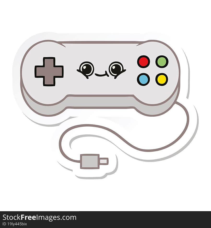 sticker of a cute cartoon game controller