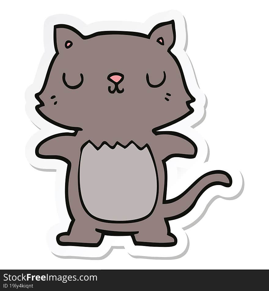 sticker of a cartoon cat