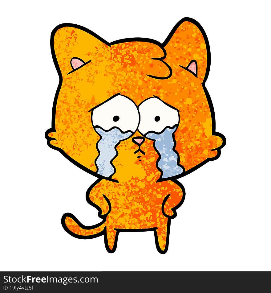 cartoon crying cat. cartoon crying cat