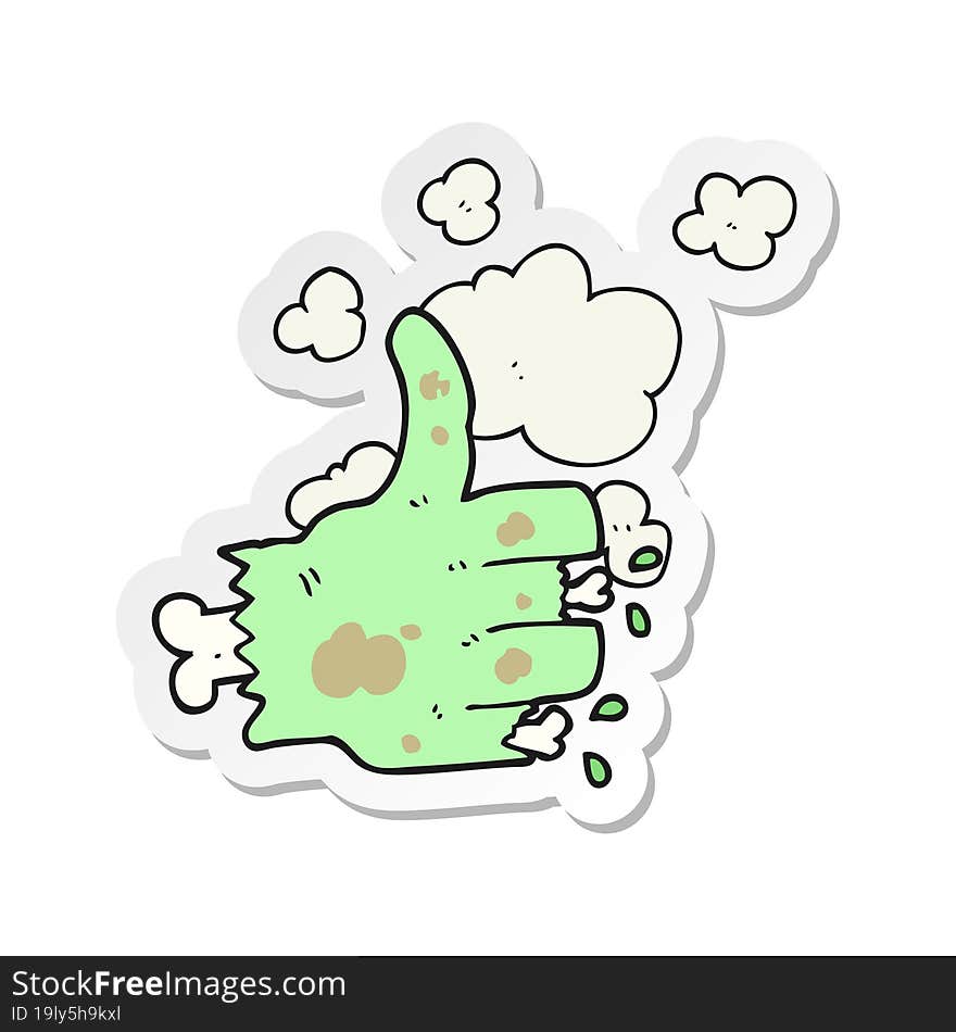 sticker of a cartoon zombie hand