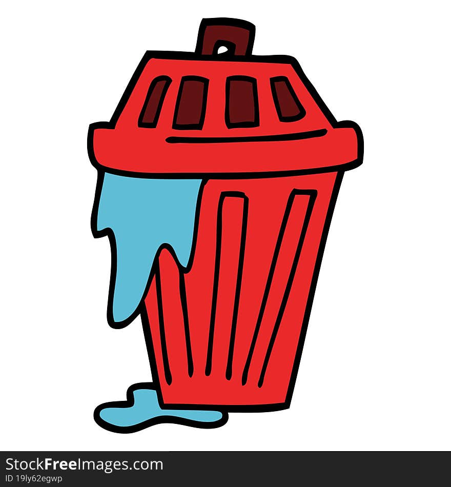 Cartoon Doodle Waste Bin