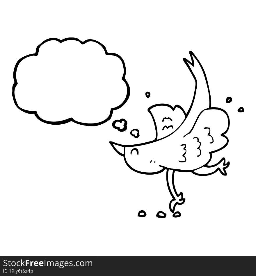 thought bubble cartoon bird