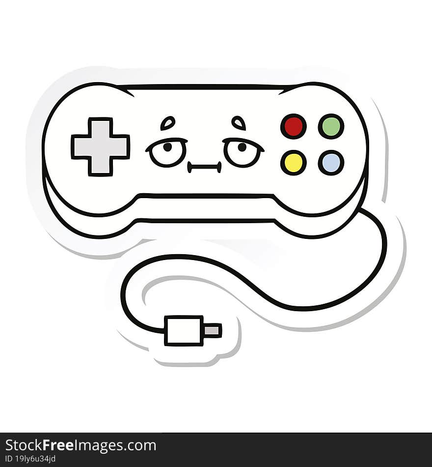 sticker of a cute cartoon game controller