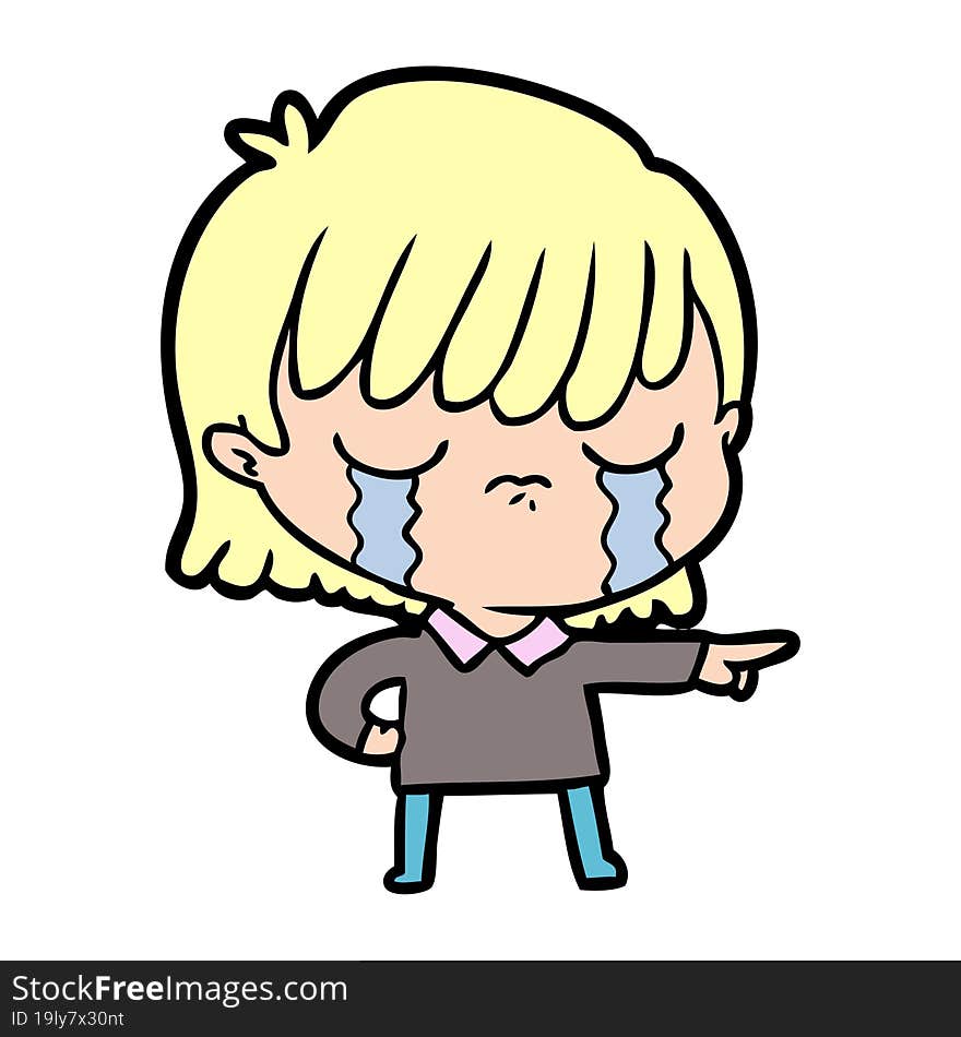 cartoon woman crying. cartoon woman crying