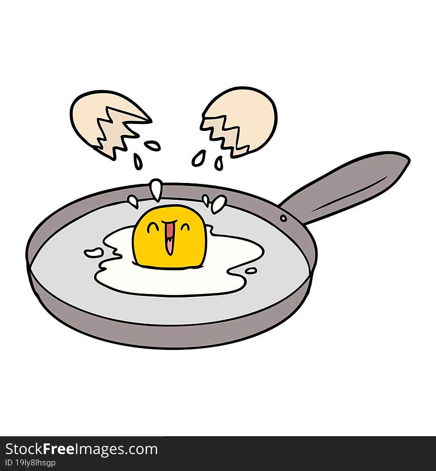 cartoon egg frying. cartoon egg frying