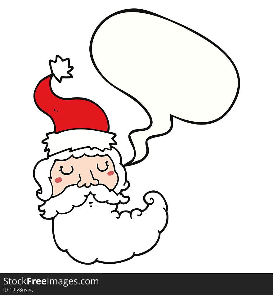 cartoon santa face and speech bubble