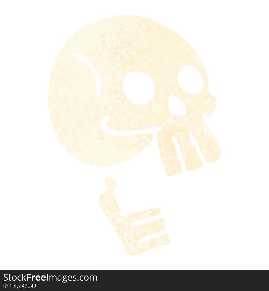 quirky retro illustration style cartoon skull