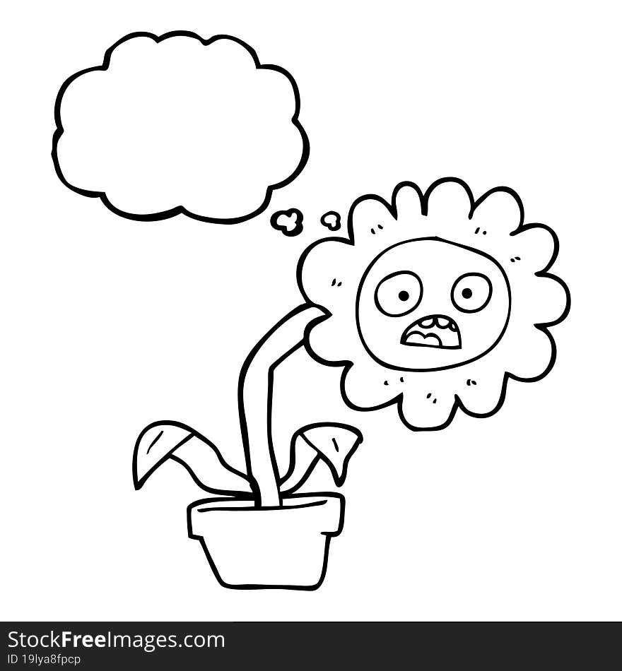 thought bubble cartoon sad flower