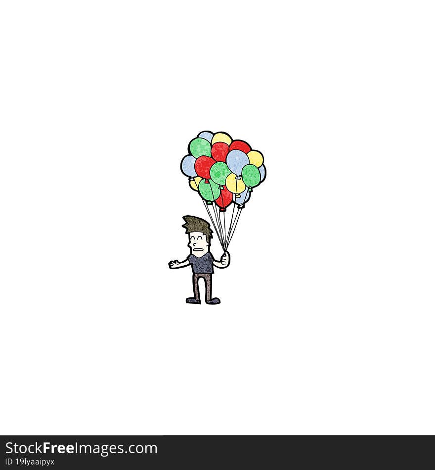 Cartoon Man Selling Balloons