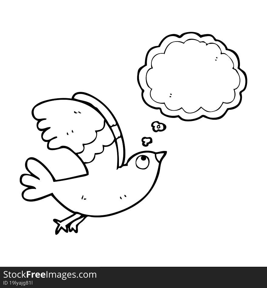 Thought Bubble Cartoon Bird