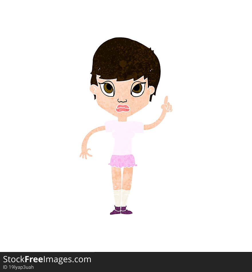 cartoon girl with idea