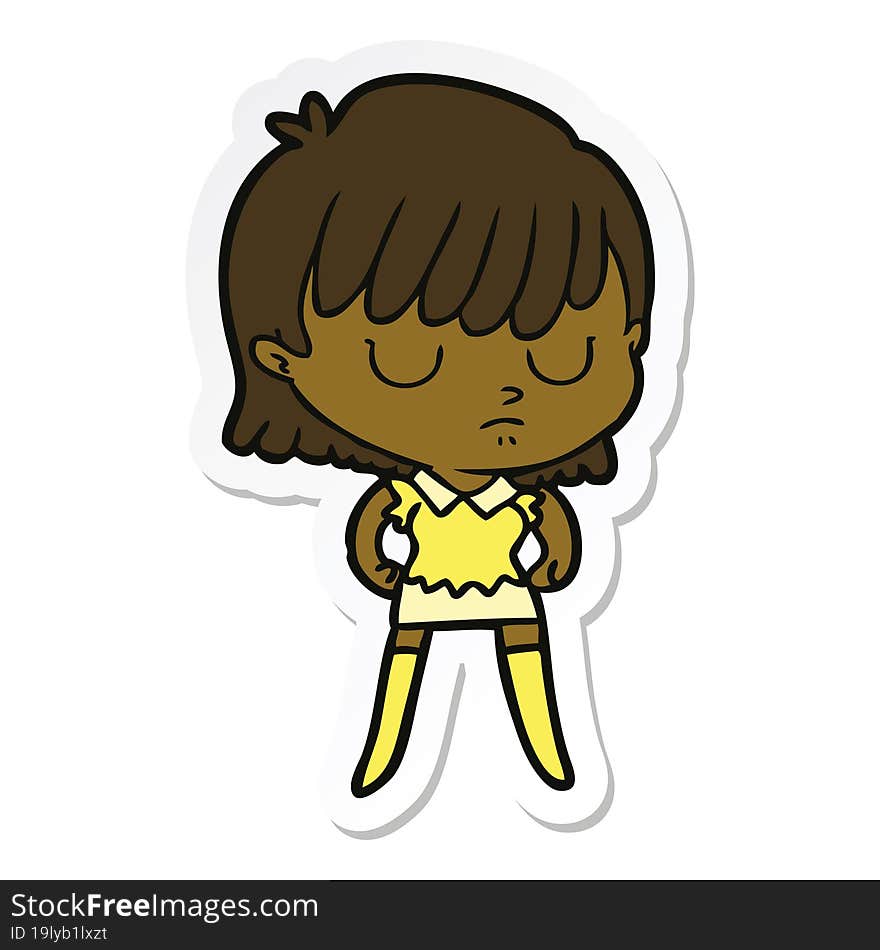 sticker of a cartoon woman