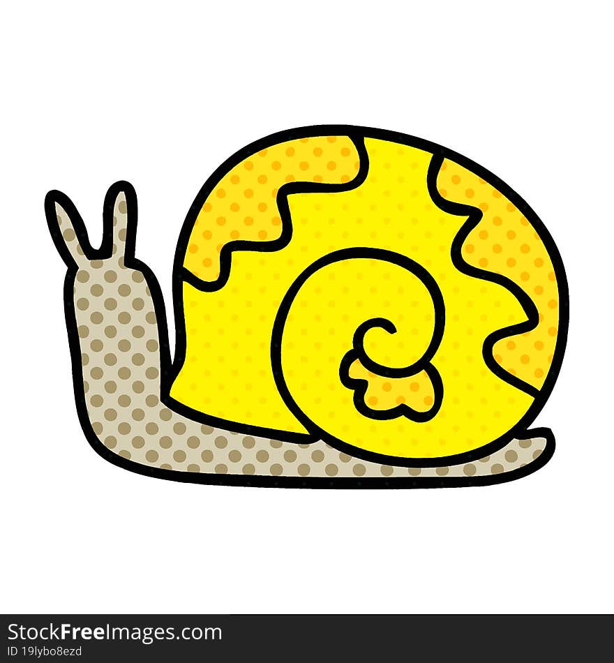 comic book style quirky cartoon snail. comic book style quirky cartoon snail