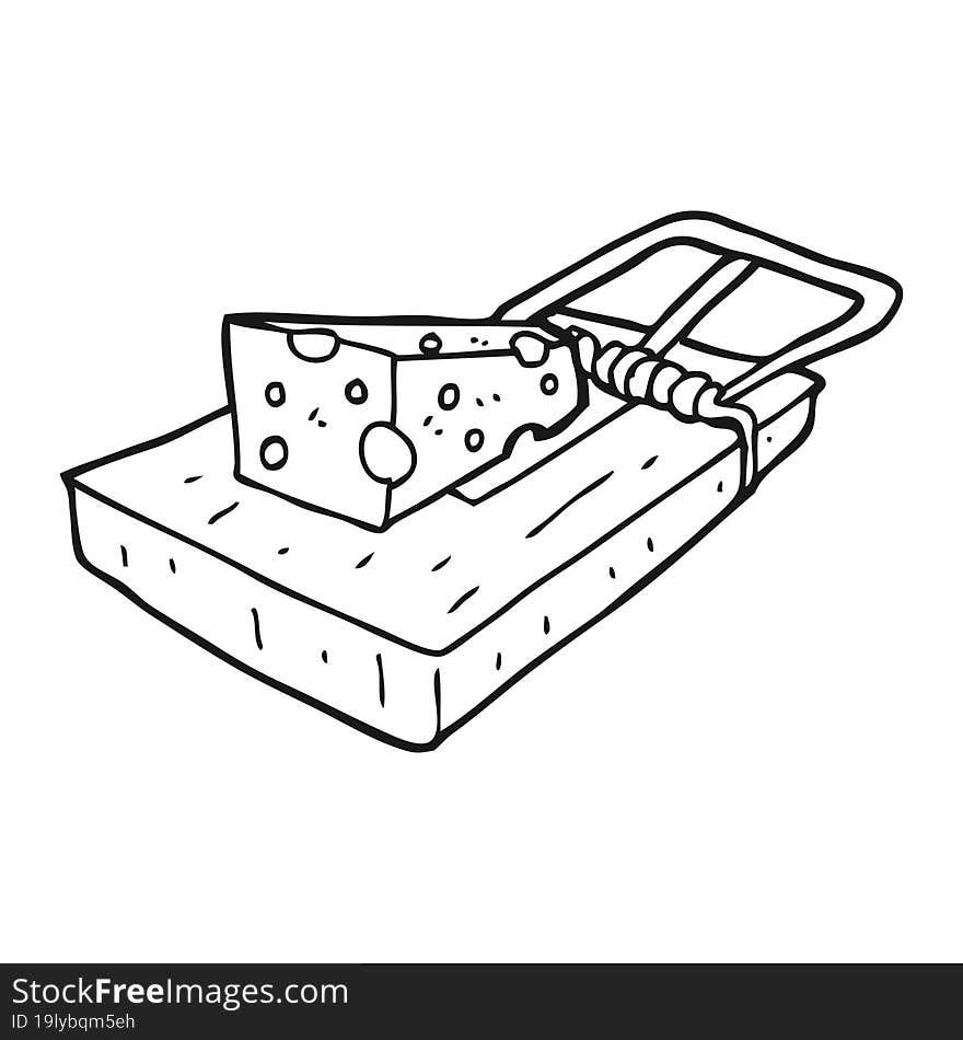 Black And White Cartoon Mouse Trap