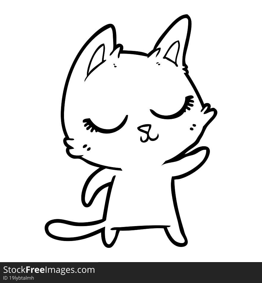 calm cartoon cat. calm cartoon cat