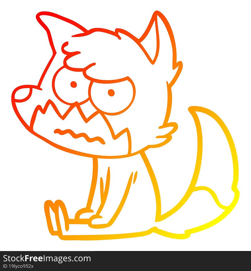 warm gradient line drawing cartoon annoyed fox